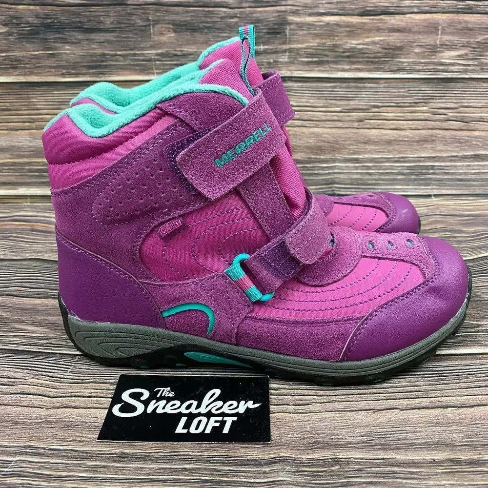 Merrell Moab Polar Mid Purple Waterproof Winter Boots Youth 7‎